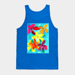 Flowers Watercolour Painterly Loose Vibrant Tank Top